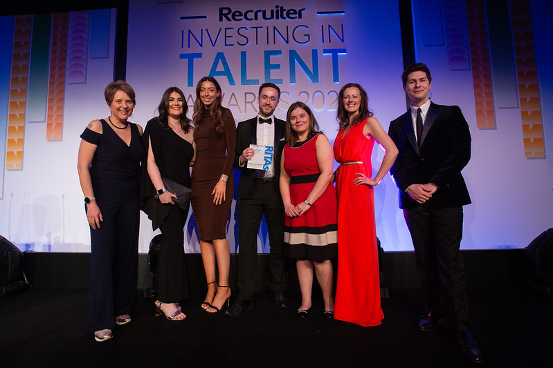 Gravitas celebrating Recruiter Investing in Talent 2022 win